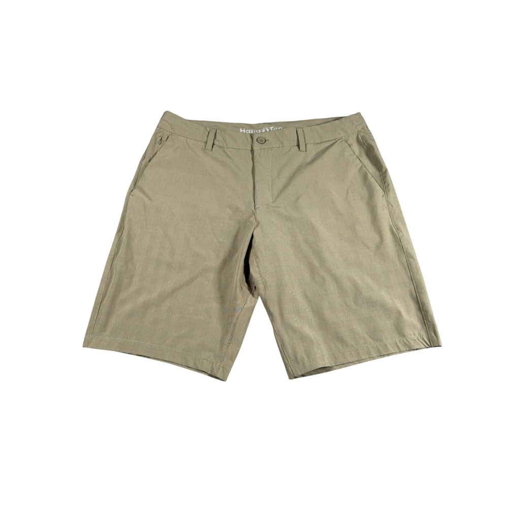 Hang Ten Mens 38 Shorts Kahki Tech Stretch Hiking Outdoor Casual Summer Surf